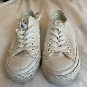 White Chuck Taylors size 8